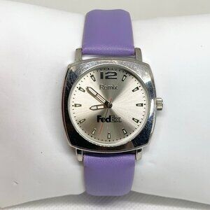 FedEx women watch remix silver tone case 33mm quart analog purple running